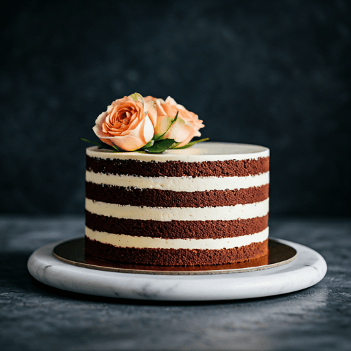 Exquisite layered cake with roses